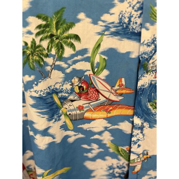Pacific Legend Hawaiian Shirt Mens Size L Made In Hawaii Cotton Blue Water - Picture 3 of 14